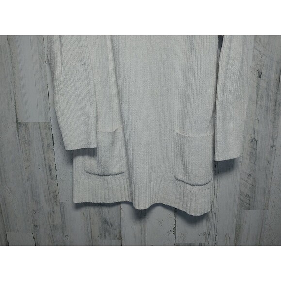 Soft Surroundings Chenille Patch Pocket Crewneck Tunic Sweater 29652 , Ivory Med - Picture 2 of 6
